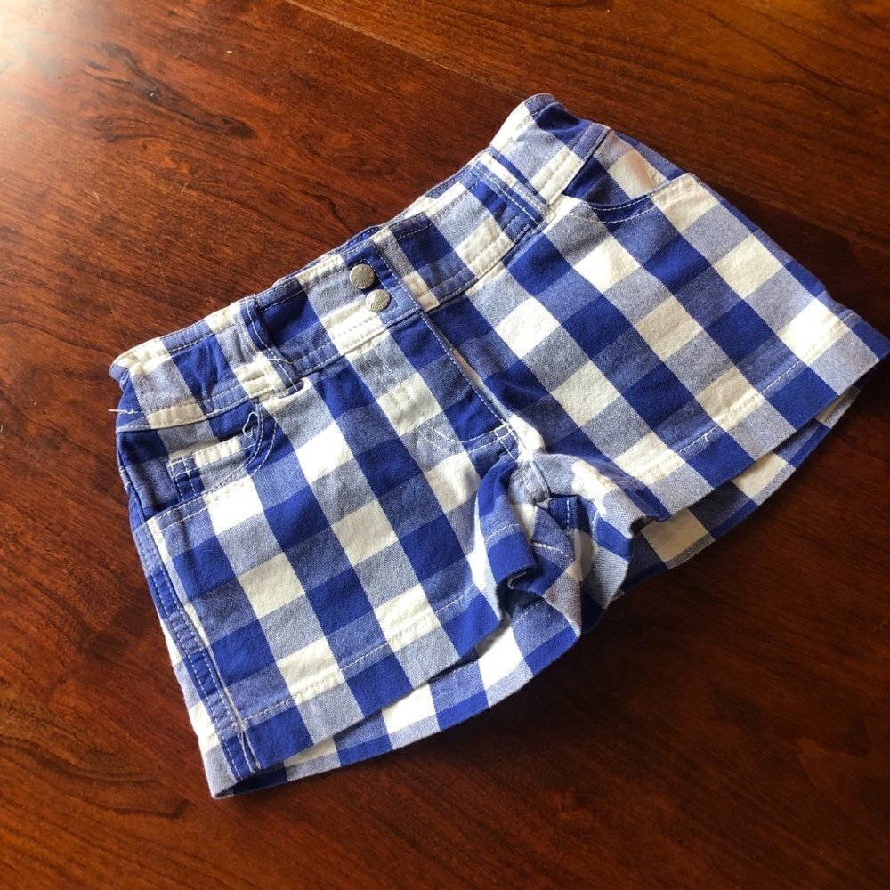 Mini Boden Blue Gingham Shorts- Sz.‎ 7